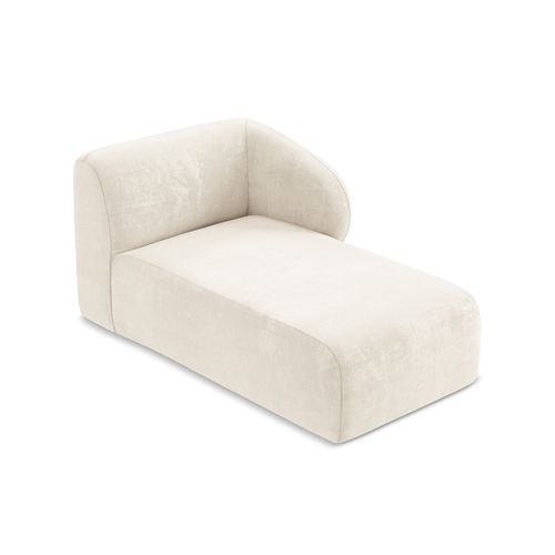 Méridienne Droite Lani En Tissu Chenille Beige Clair