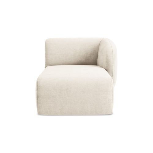 Méridienne Droite Lani En Tissu Chenille Beige Clair