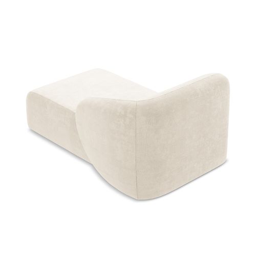 Méridienne Droite Lani En Tissu Chenille Beige Clair