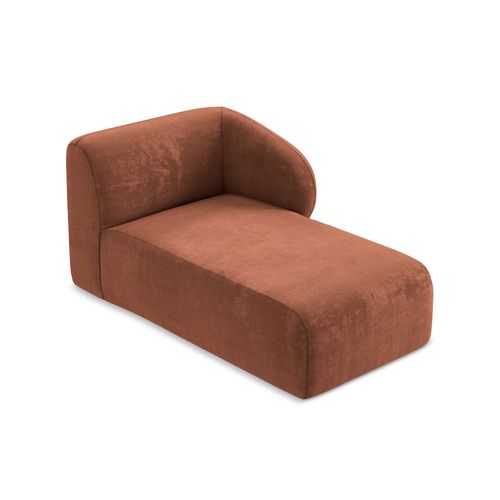 Méridienne Droite Lani En Tissu Chenille Terre Cuite