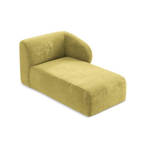 Méridienne Droite Lani En Tissu Chenille Vert Citron