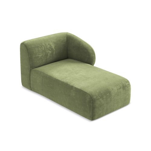 Méridienne Droite Lani En Tissu Chenille Vert