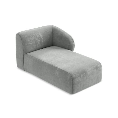 Méridienne Droite Lani En Tissu Chenille Gris