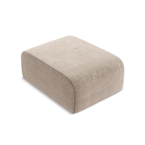 Pouf Lani En Tissu Chenille Beige Foncé