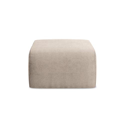 Pouf Lani En Tissu Chenille Beige Foncé