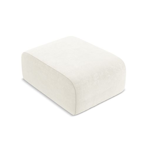 Pouf Lani En Tissu Chenille Blanc