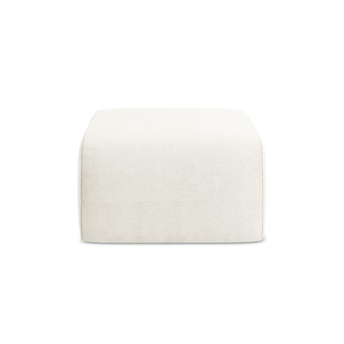 Pouf Lani En Tissu Chenille Blanc