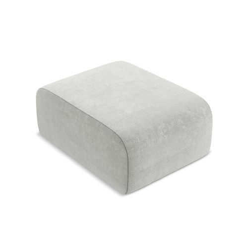 Pouf Lani En Tissu Chenille Gris Clair