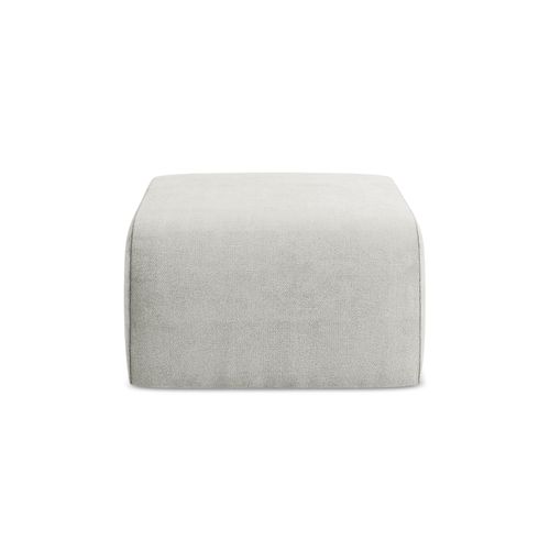 Pouf Lani En Tissu Chenille Gris Clair