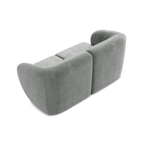 Canapé Modulable 2 Places Lani En Tissu Chenille Gris