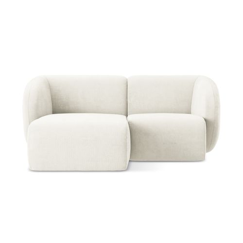 Canapé D'angle 2,5 Places Modulaire Gauche Lani En Tissu Chenille Blanc