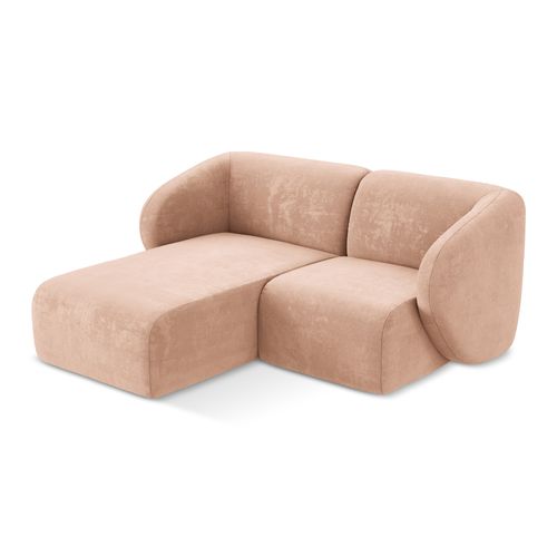 Canapé D'angle 2,5 Places Modulaire Gauche Lani En Tissu Chenille Pêche