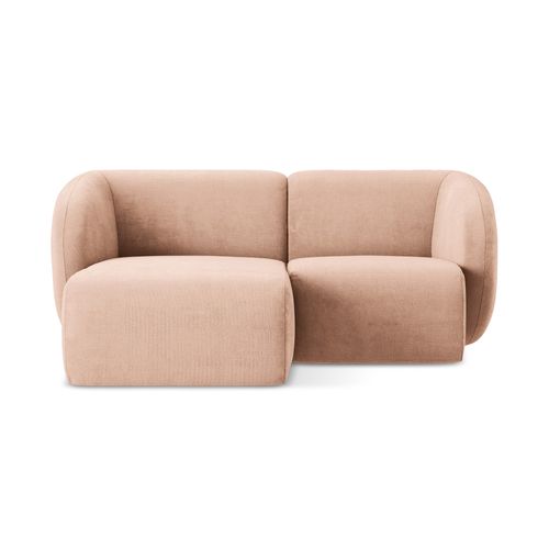 Canapé D'angle 2,5 Places Modulaire Gauche Lani En Tissu Chenille Pêche