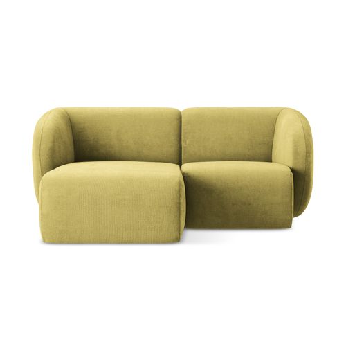 Canapé D'angle 2,5 Places Modulaire Gauche Lani En Tissu Chenille Vert Citron