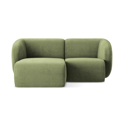Canapé D'angle 2,5 Places Modulaire Gauche Lani En Tissu Chenille Vert