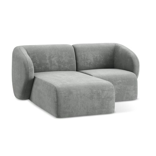 Canapé D'angle 2,5 Places Modulaire Gauche Lani En Tissu Chenille Gris