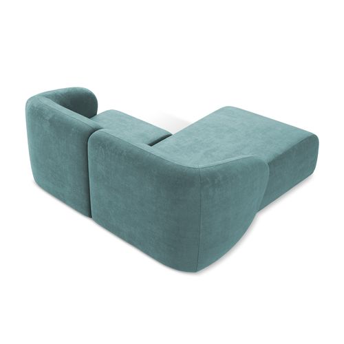 Canapé D'angle 2,5 Places Modulaire Gauche Lani En Tissu Chenille Jeans