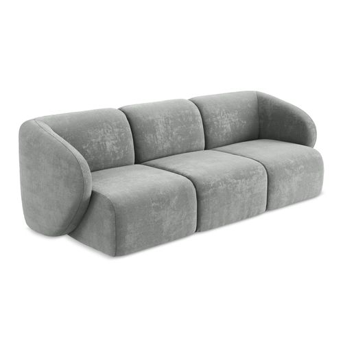 Canapé Modulable 3 Places Lani En Tissu Chenille Gris