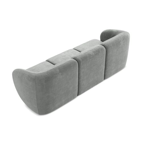 Canapé Modulable 3 Places Lani En Tissu Chenille Gris