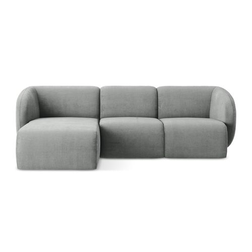 Canapé D'angle 3 Places Modulaire Gauche Lani En Tissu Chenille Gris