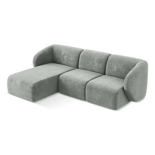 Canapé D'angle 3 Places Modulaire Gauche Lani En Tissu Chenille Gris