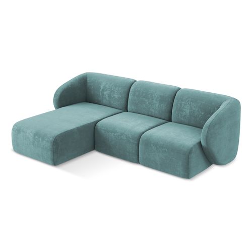 Canapé D'angle 3 Places Modulaire Gauche Lani En Tissu Chenille Jeans