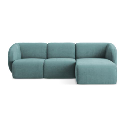 Canapé D'angle 3 Places Modulaire Droit Lani En Tissu Chenille Jeans