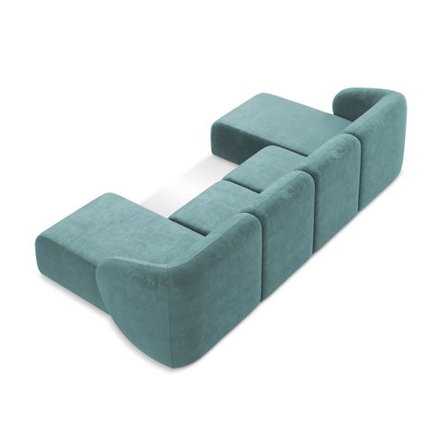 Canapé Panoramique 4 Places Lani En Tissu Chenille Jeans