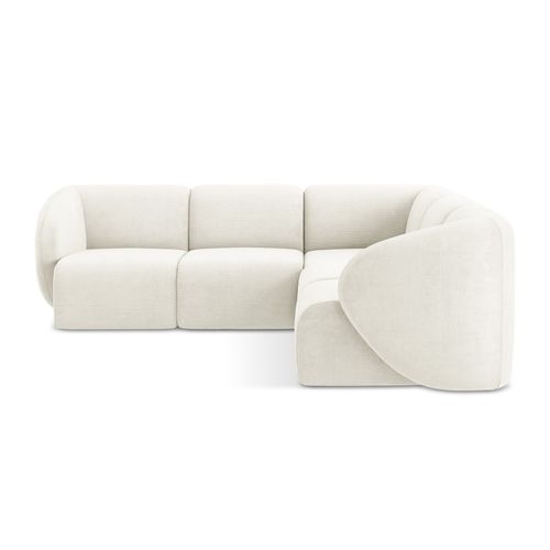 Canapé D'angle 4 Places Modulaire Lani En Tissu Chenille Blanc