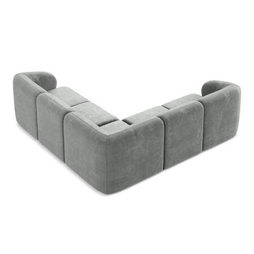 Canapé D'angle 4 Places Modulaire Lani En Tissu Chenille Gris