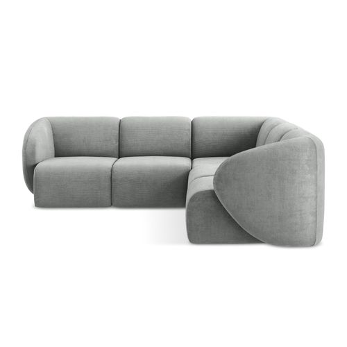 Canapé D'angle 4 Places Modulaire Lani En Tissu Chenille Gris