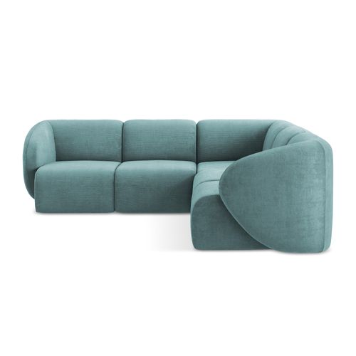 Canapé D'angle 4 Places Modulaire Lani En Tissu Chenille Jeans