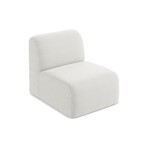 Fauteuil Pour Canapé Modulable Lani En Tissu Bouclette Blanc