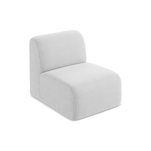 Fauteuil Pour Canapé Modulable Lani En Tissu Bouclette Argent