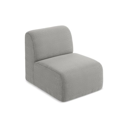 Fauteuil Pour Canapé Modulable Lani En Tissu Bouclette Gris Clair