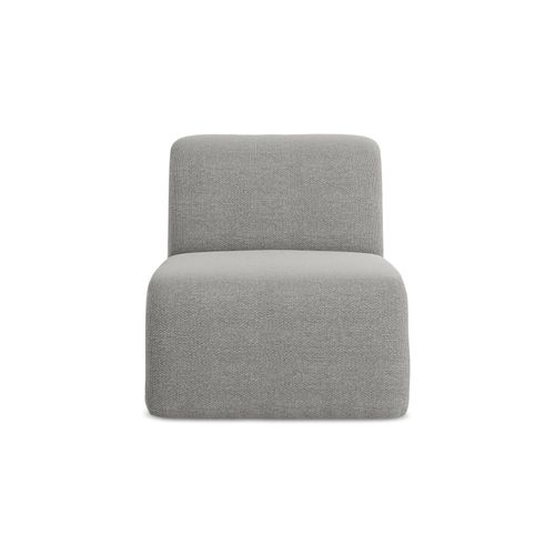 Fauteuil Pour Canapé Modulable Lani En Tissu Bouclette Gris Clair
