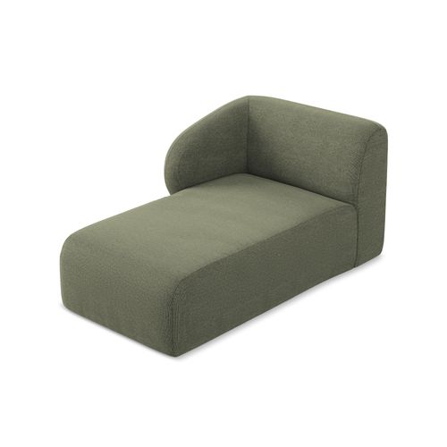 Méridienne Gauche Lani En Tissu Bouclette Olive