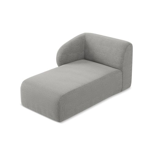 Méridienne Gauche Lani En Tissu Bouclette Gris Clair