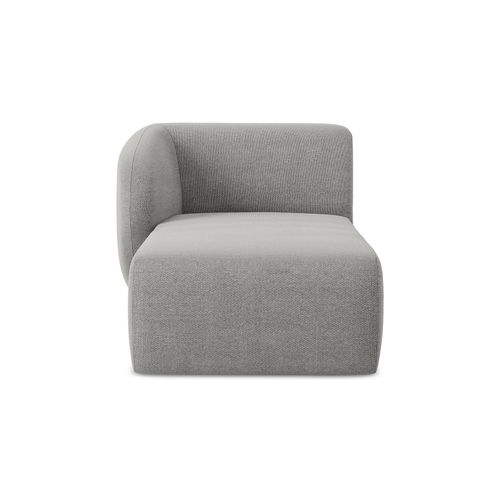 Méridienne Gauche Lani En Tissu Bouclette Gris Clair