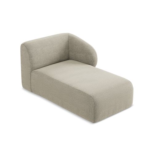 Méridienne Droite Lani En Tissu Bouclette Taupe