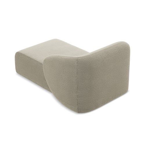 Méridienne Droite Lani En Tissu Bouclette Taupe