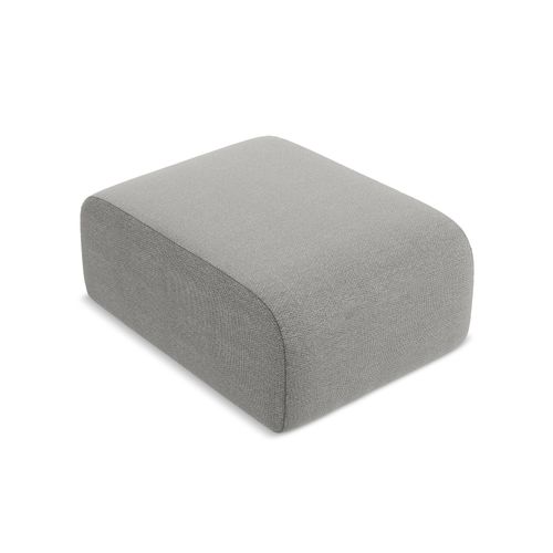Pouf Lani En Tissu Bouclette Gris Clair