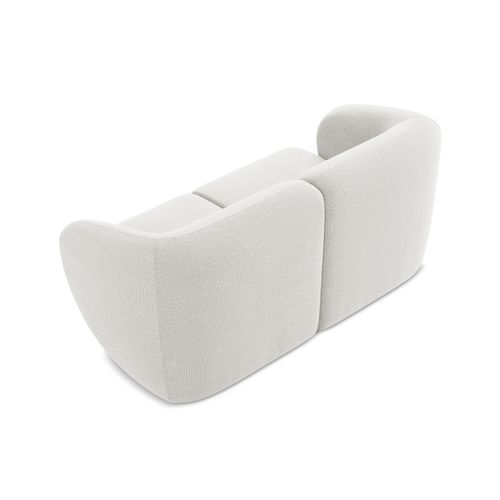 Canapé Modulable 2 Places Lani En Tissu Bouclette Blanc