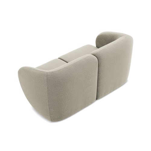 Canapé Modulable 2 Places Lani En Tissu Bouclette Taupe