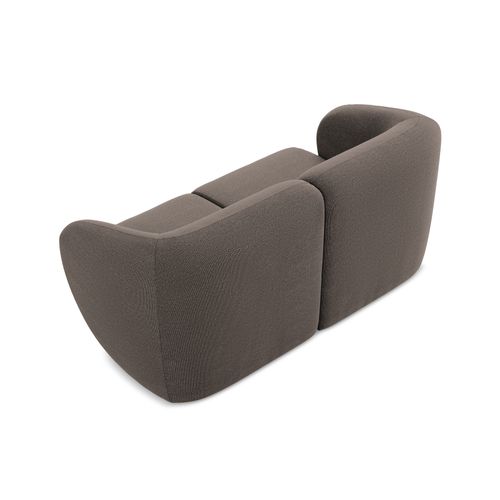 Canapé Modulable 2 Places Lani En Tissu Bouclette Choolat