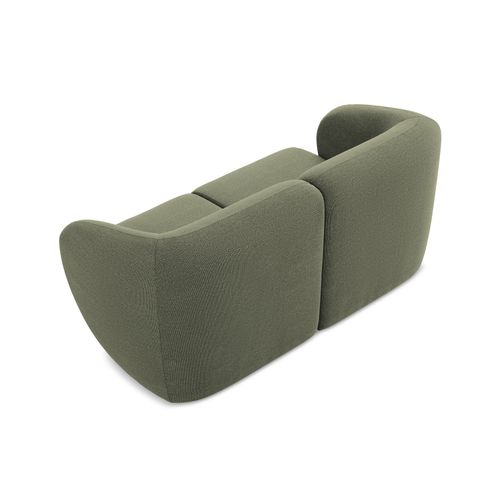 Canapé Modulable 2 Places Lani En Tissu Bouclette Olive