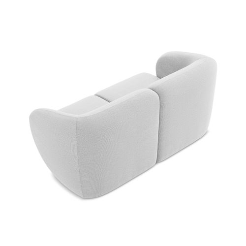 Canapé Modulable 2 Places Lani En Tissu Bouclette Argent