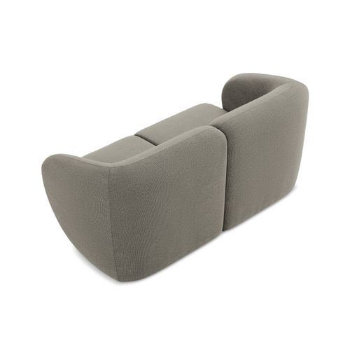 Canapé Modulable 2 Places Lani En Tissu Bouclette Gris
