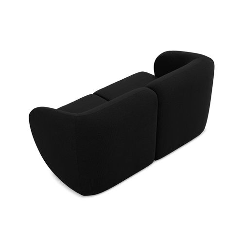 Canapé Modulable 2 Places Lani En Tissu Bouclette Noir