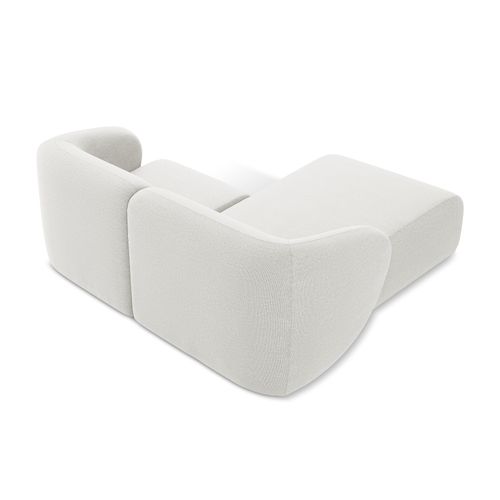 Canapé D'angle 2,5 Places Modulaire Gauche Lani En Tissu Bouclette Blanc